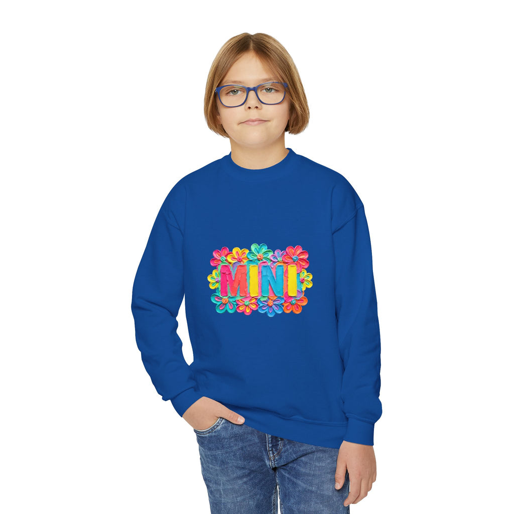 MINI Floral Youth Crewneck Sweatshirt — Colorful Hawaiian Flower Design
