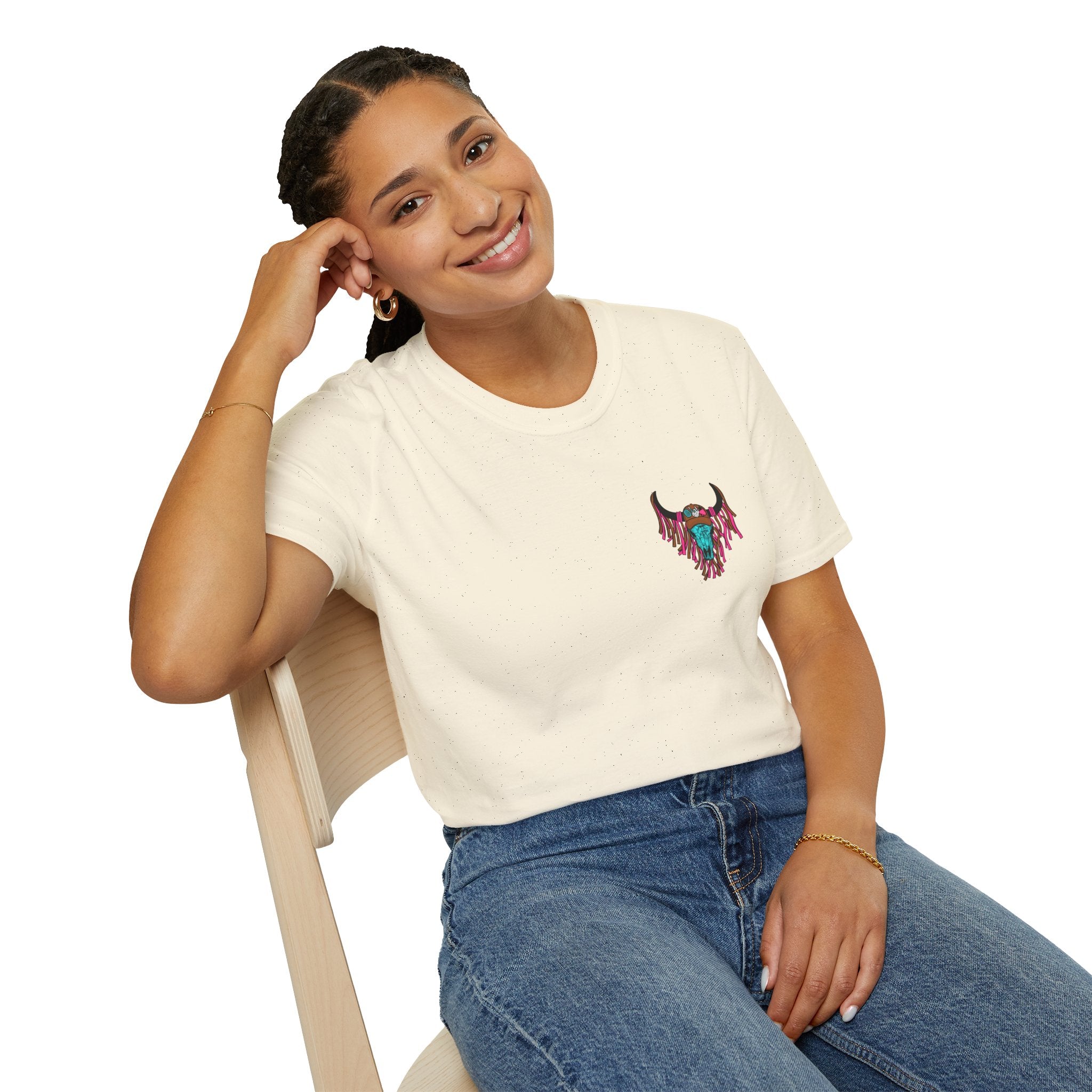 Double-sided Mama Mamas Cow Skull Graphic T-Shirt — Western Cowhide Retro Farmhouse Tee