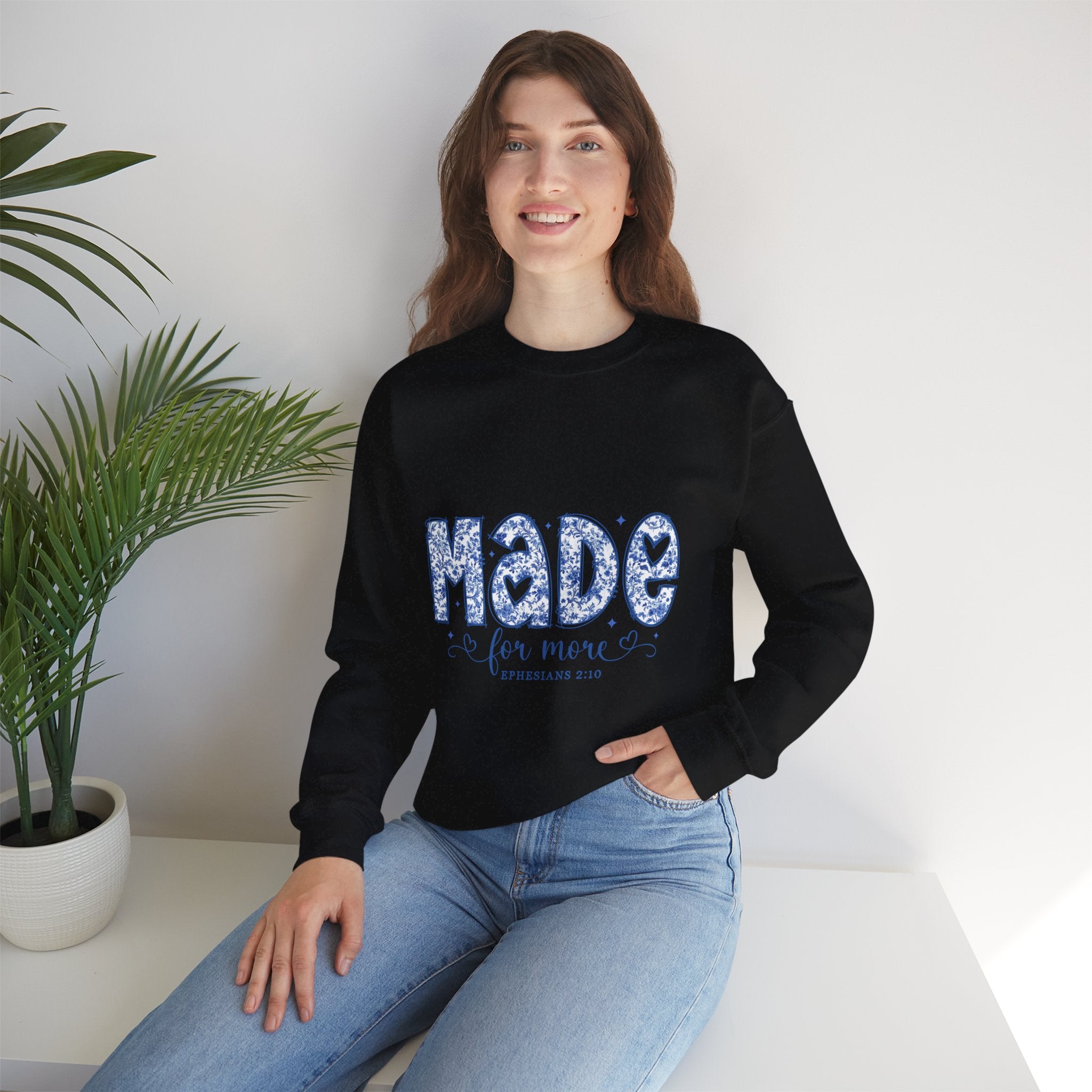 Sweatshirt — "Made for More" Floral Inspirational Crewneck