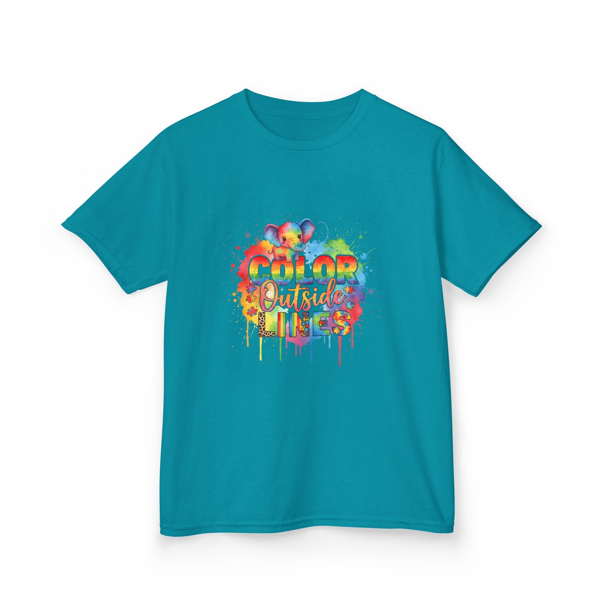 Kids T-Shirt — Color Outside the Lines Rainbow Drip Tee