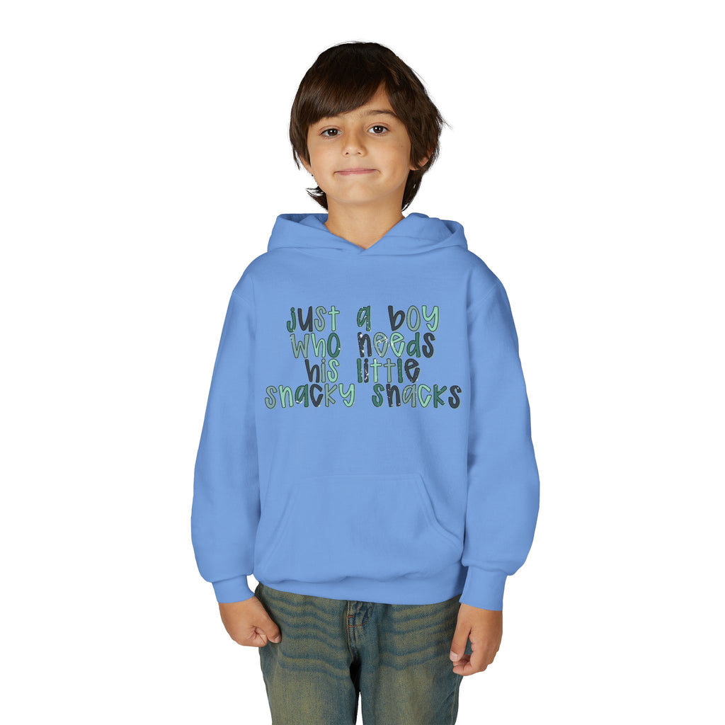 Kids Hoodie - "Just a Boy Who Needs His Little Snacky Snacks" Cute Snack Lover Pullover