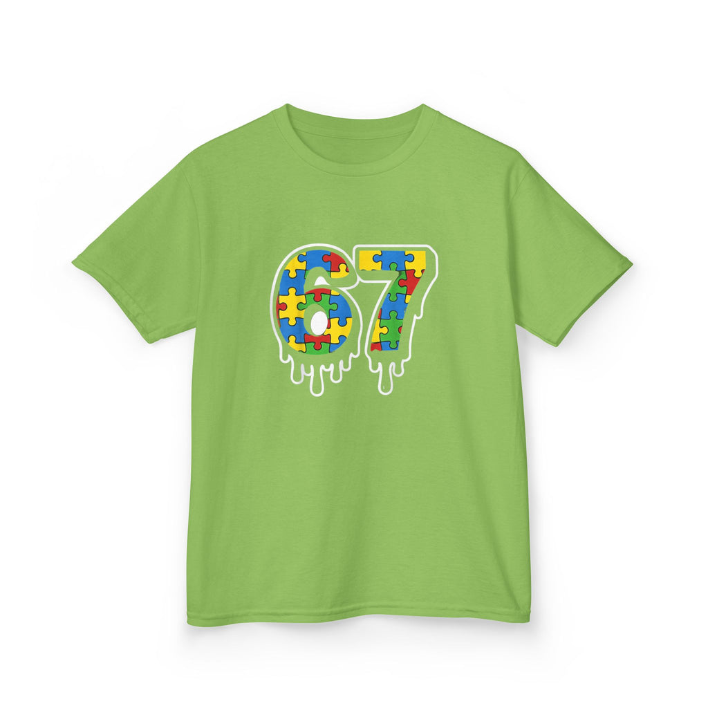 Kids Puzzle Number 67 T-Shirt — Colorful Autism Awareness Tee