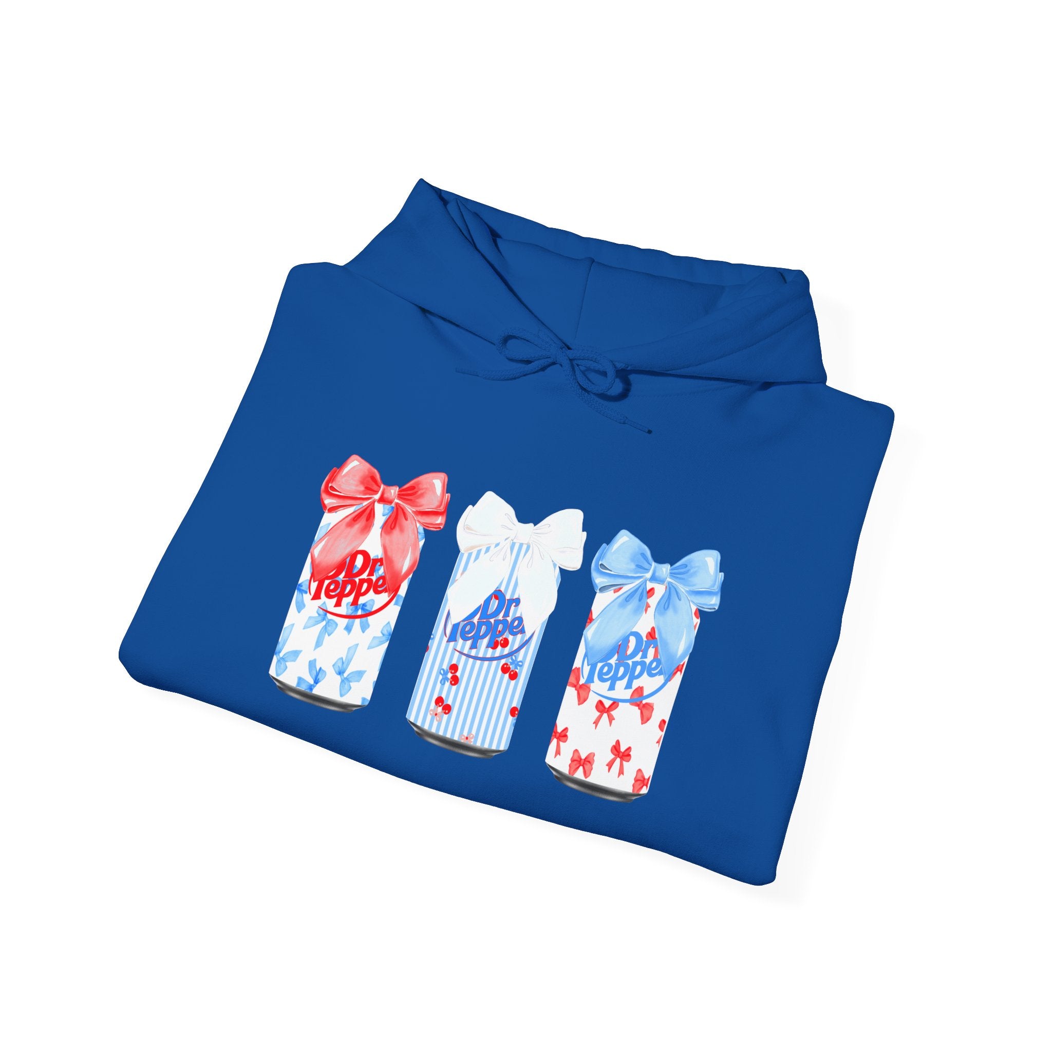 Gift Box Trio Hoodie - Red White Blue Ribbon Holiday Sweatshirt