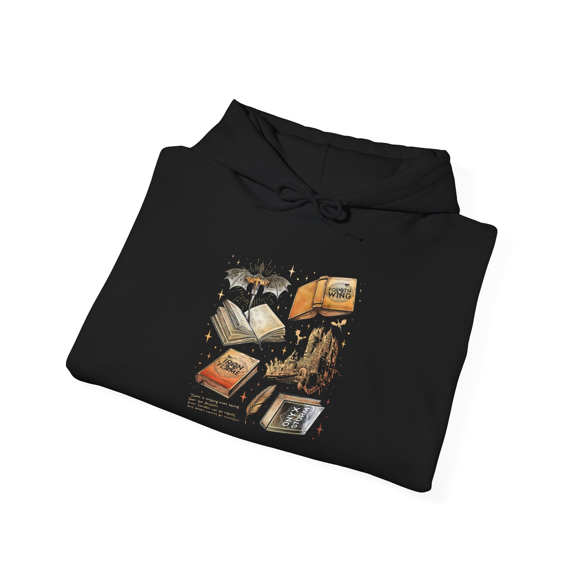 Bookish Bat Hoodie — Vintage Flying Books Graphic Pullover