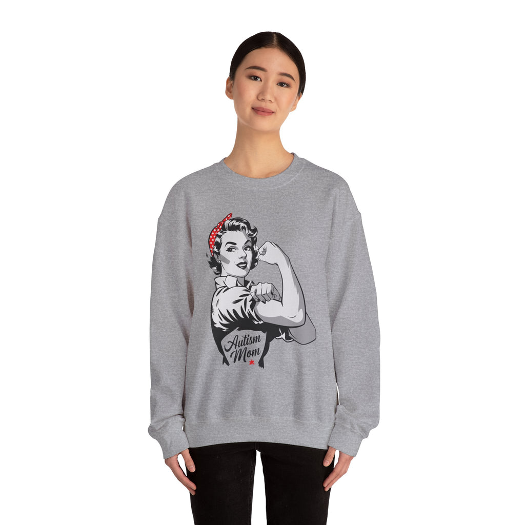 Autism Mom Crewneck Sweatshirt – Retro Rosie 'Autism Mom' Pride Pullover