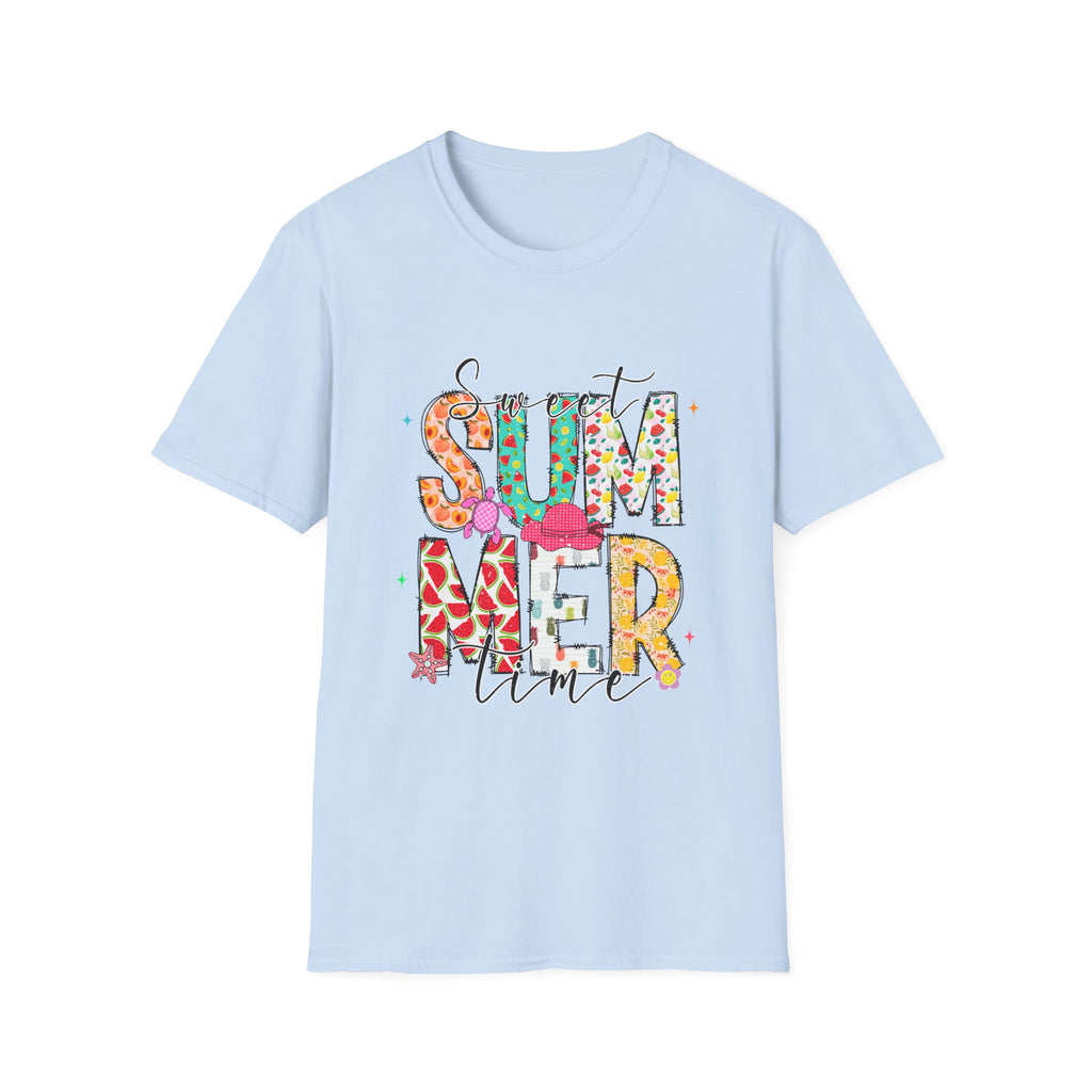 Summer Time Graphic T-Shirt — Colorful Tropical Beach Design