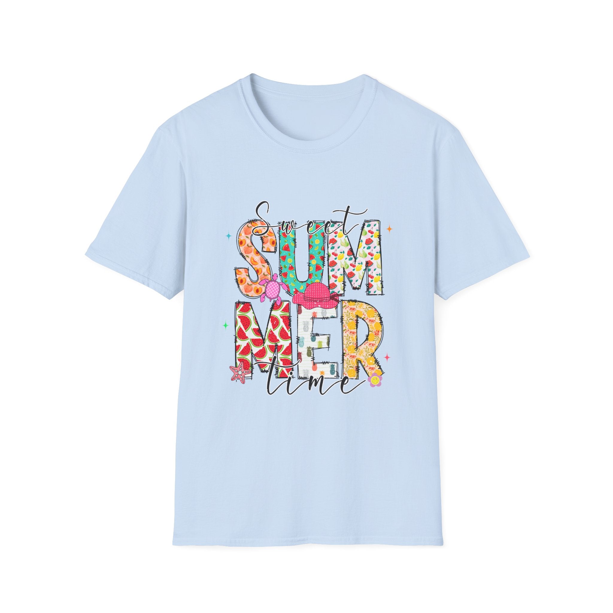 Summer Time Graphic T-Shirt — Colorful Tropical Beach Design