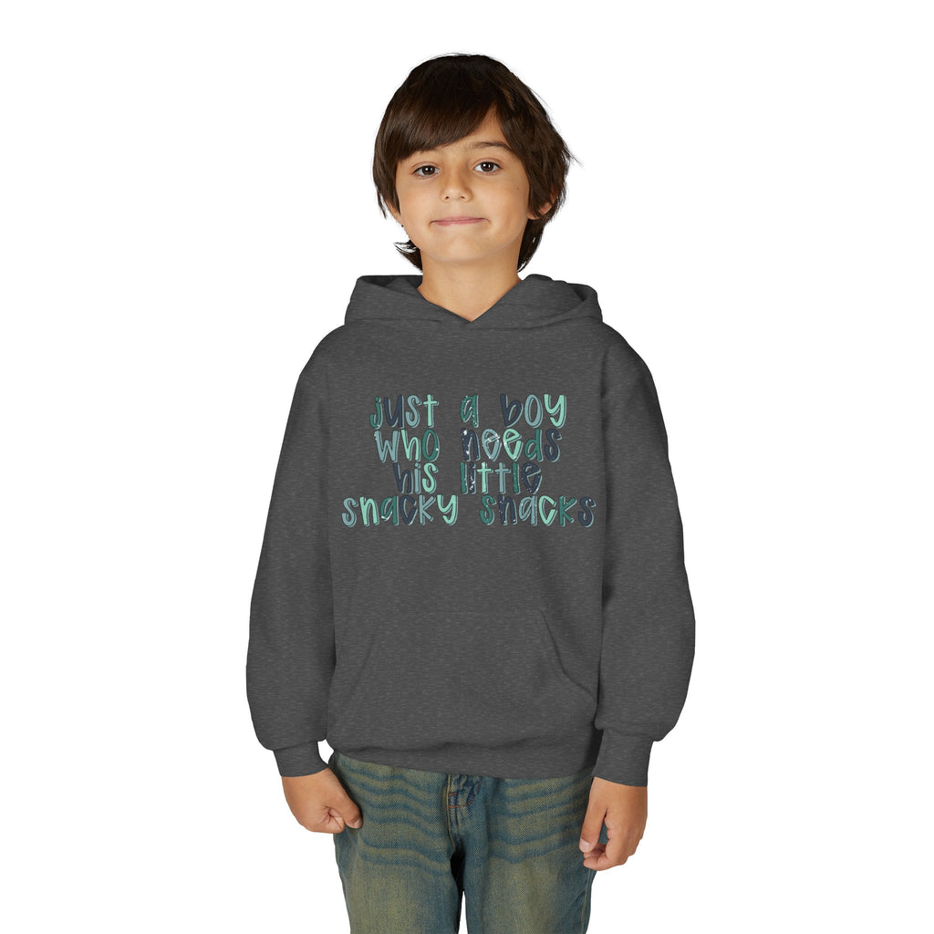 Kids Hoodie - "Just a Boy Who Needs His Little Snacky Snacks" Cute Snack Lover Pullover