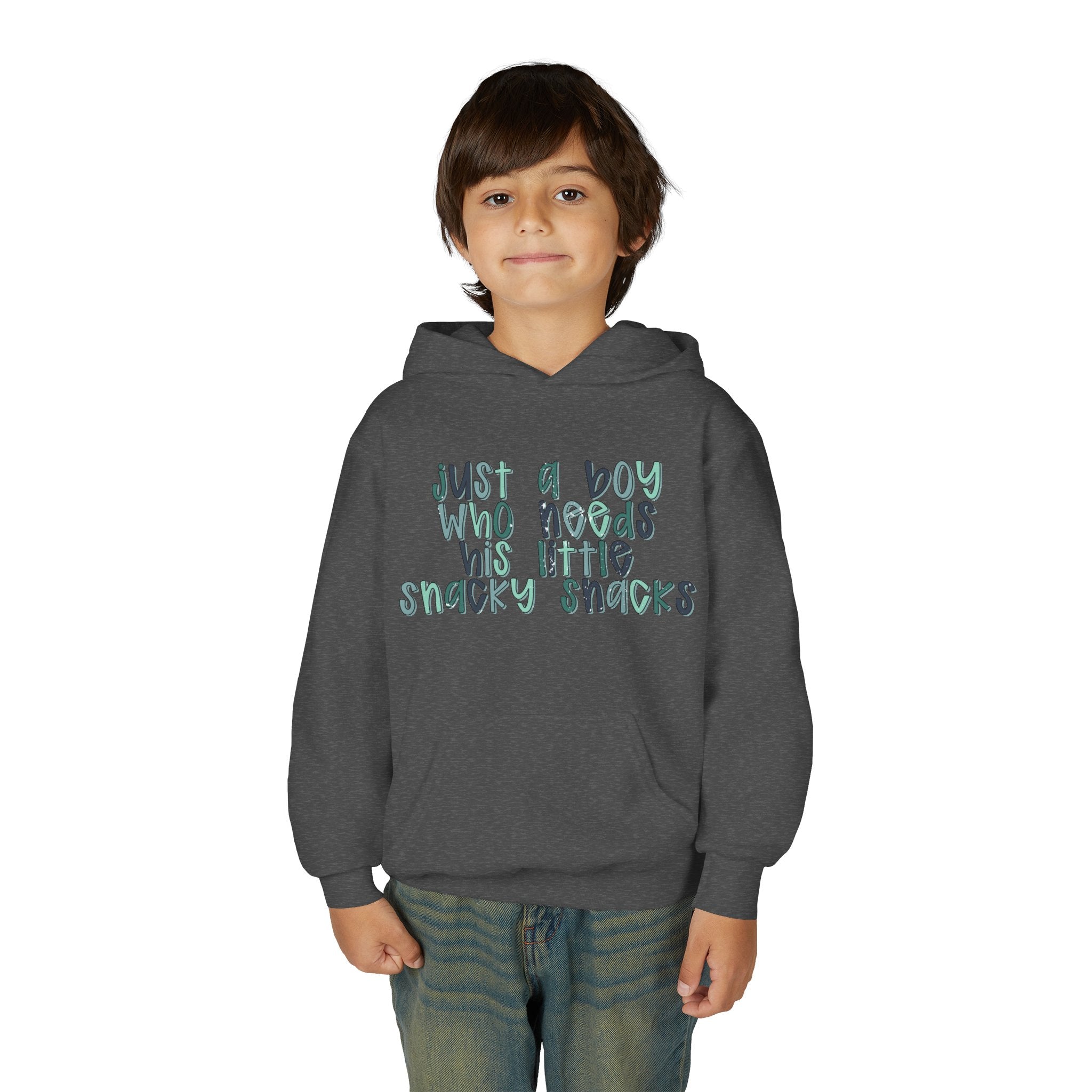 Kids Hoodie - "Just a Boy Who Needs His Little Snacky Snacks" Cute Snack Lover Pullover