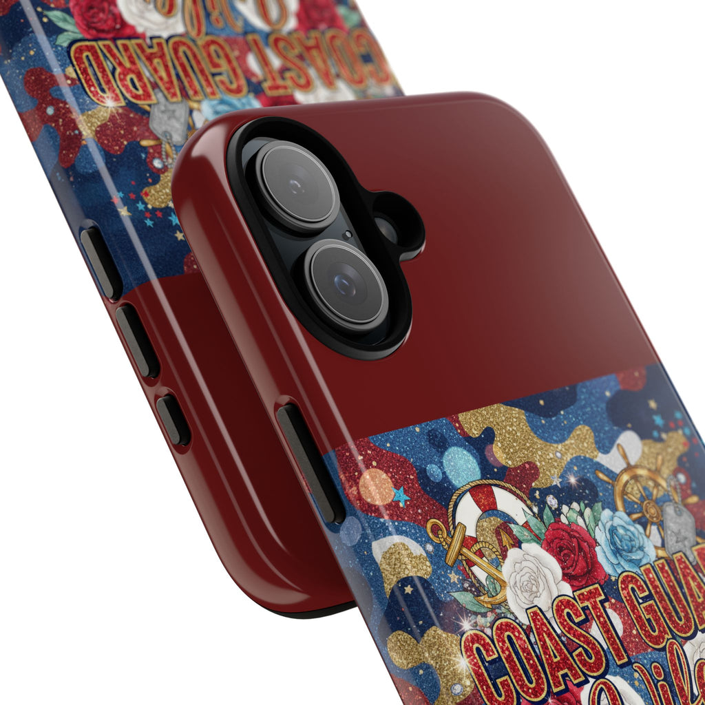 Coast Guard Wife Tough Phone Case — Patriotic Anchor & Lifebuoy Design
