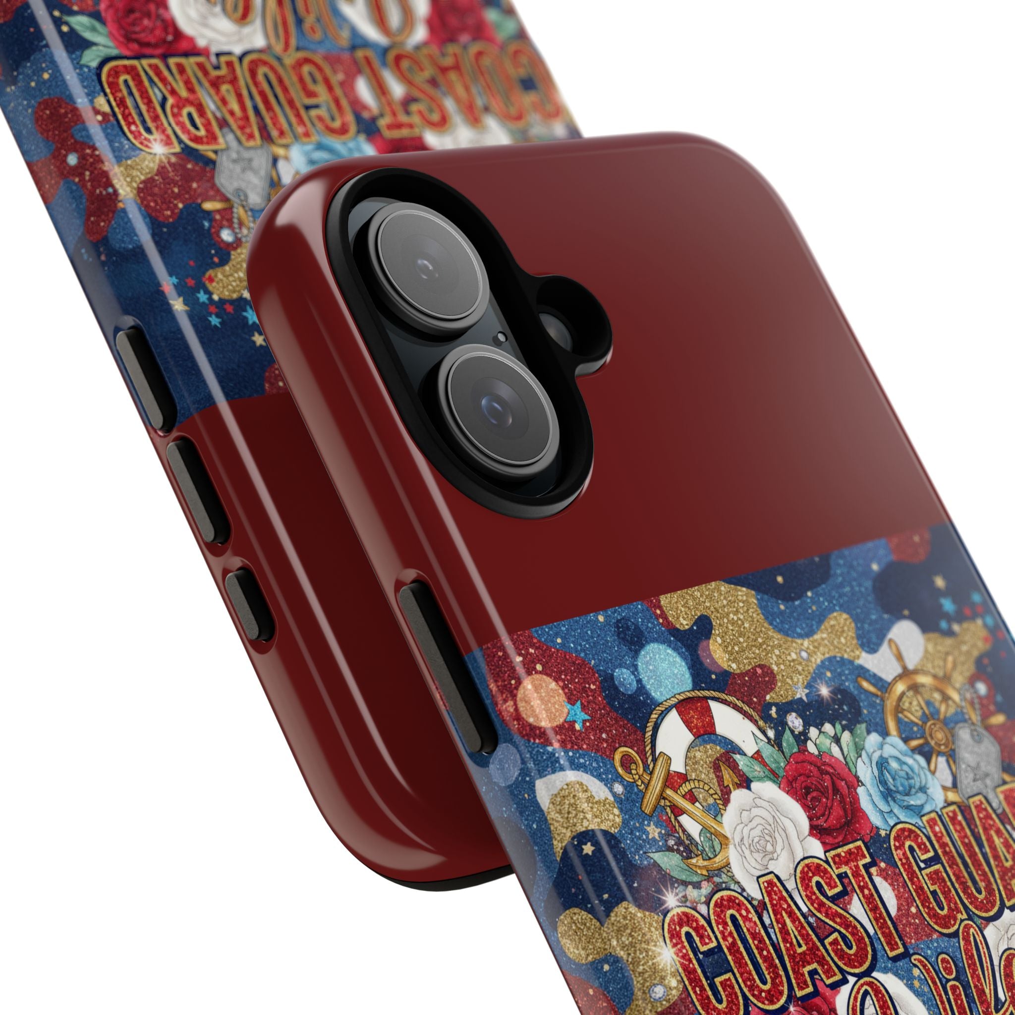 Coast Guard Wife Tough Phone Case — Patriotic Anchor & Lifebuoy Design