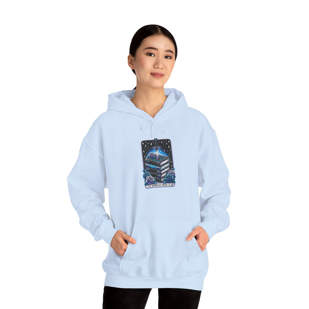 Celestial Books Hoodie — 'Read Between the Stars' Night Sky Book Lover Sweatshirt