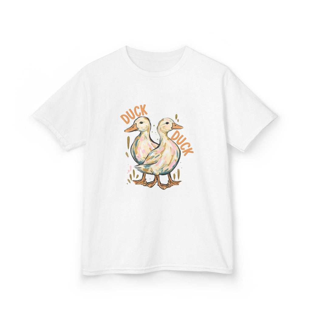 Kids Tee — Cute Duck & Goose Illustration ("Duck Duck" Front, "Goose" Back)