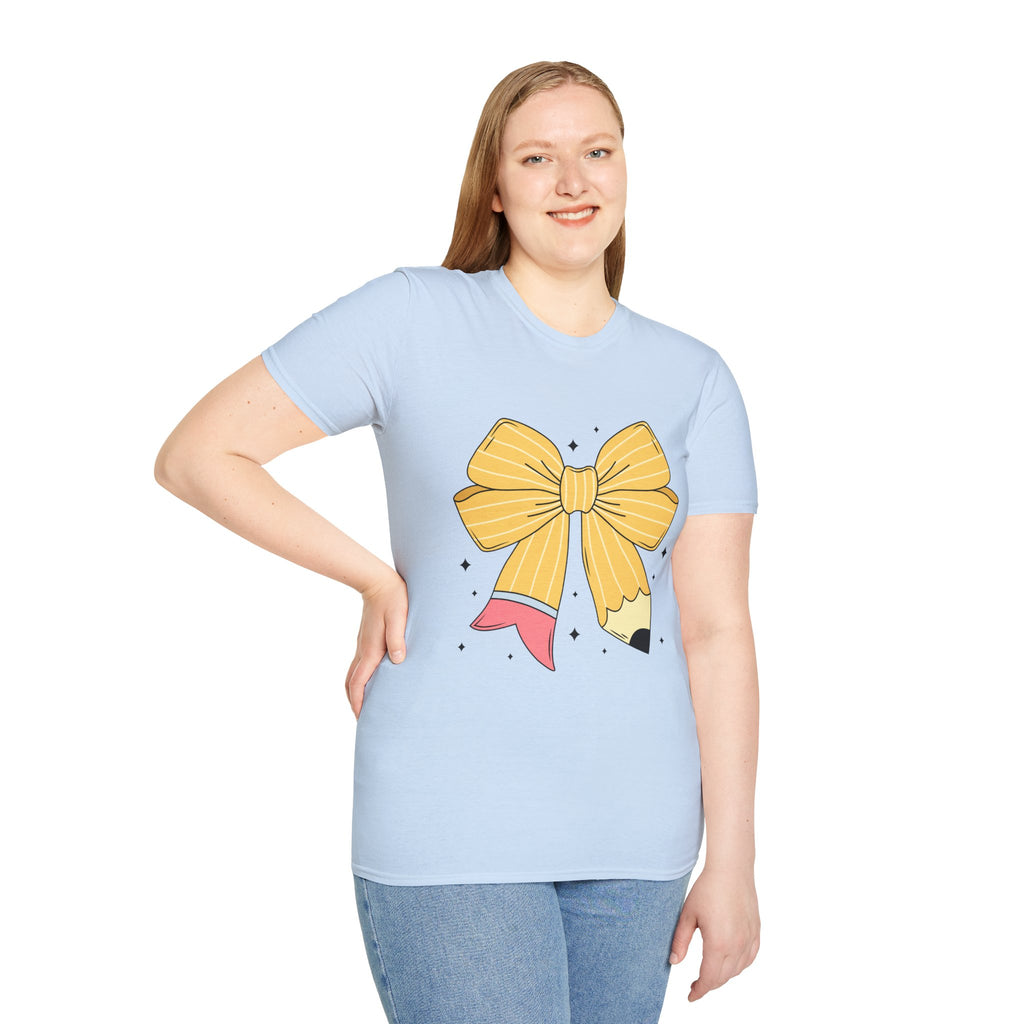 Pencil Bow T-Shirt — Cute School Teacher Gift Tee