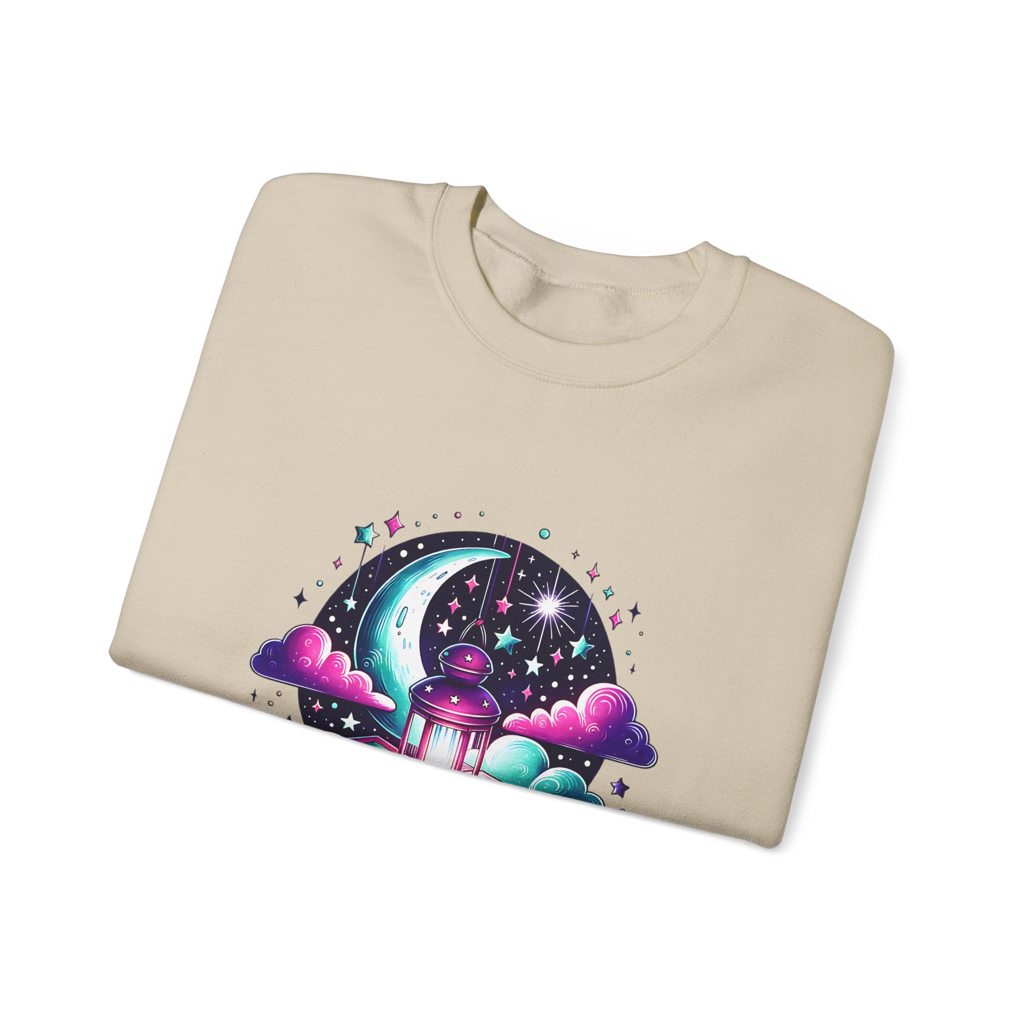 Mystical Reading Crewneck Sweatshirt — "Let Your Magic Bloom" Book & Lantern Design