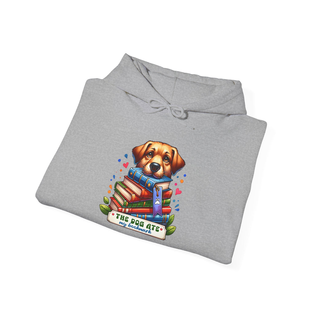 Dog Mom Hoodie — Cute Puppy Reading Books "The Dog Ate" Graphic Sweatshirt