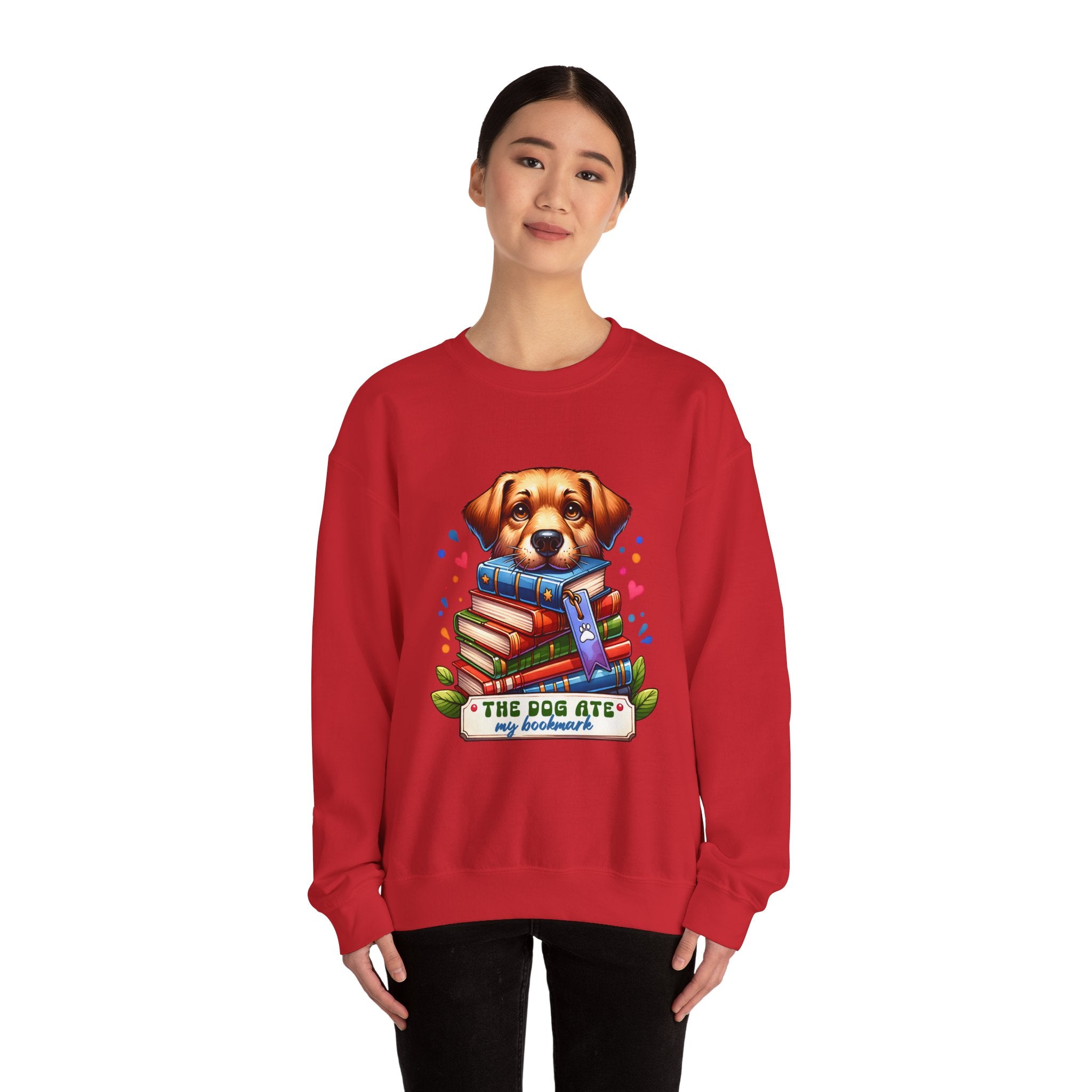 Dog Ate My Homework Sweatshirt — Cute Puppy & Books Back-to-School Crewneck
