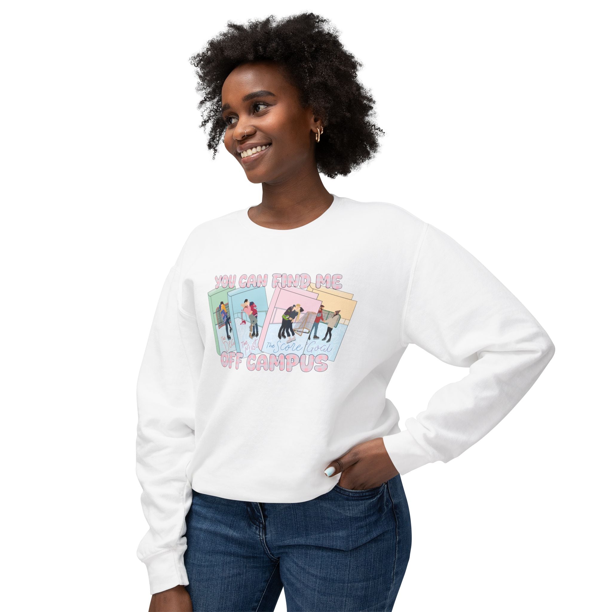 Crewneck Sweatshirt — "You Can Kiss Me Off Campus" Retro Polaroid Design