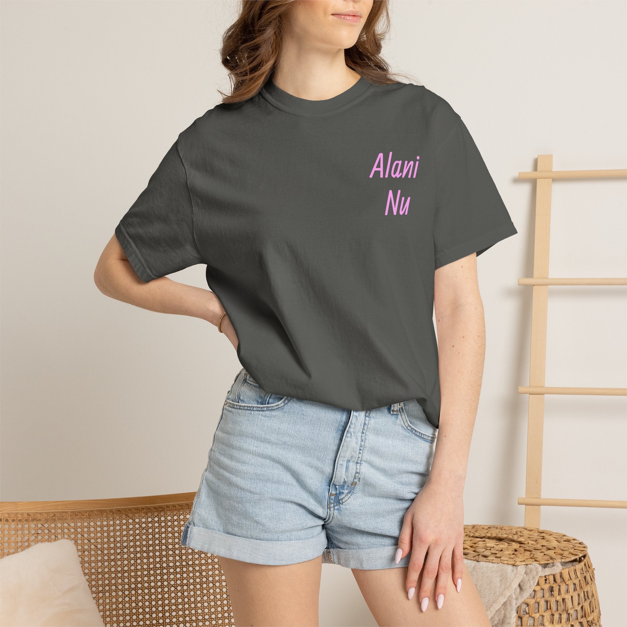 Graphic T-Shirt — Pastel 'Good Vibes' Disco Design (Alami Nu)