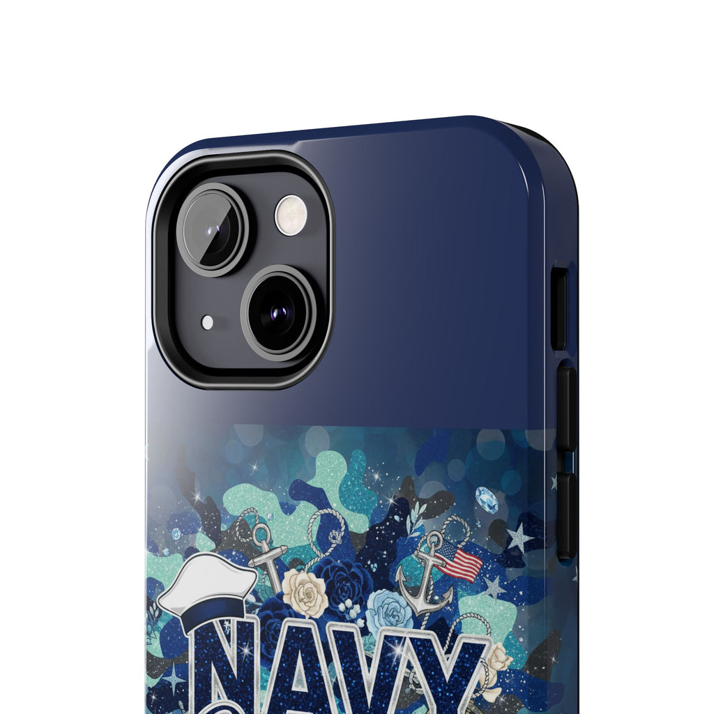 Navy Wife Tough Phone Case — Military Camouflage Protective Phone Cover, Perfect Gift for Navy Spouses