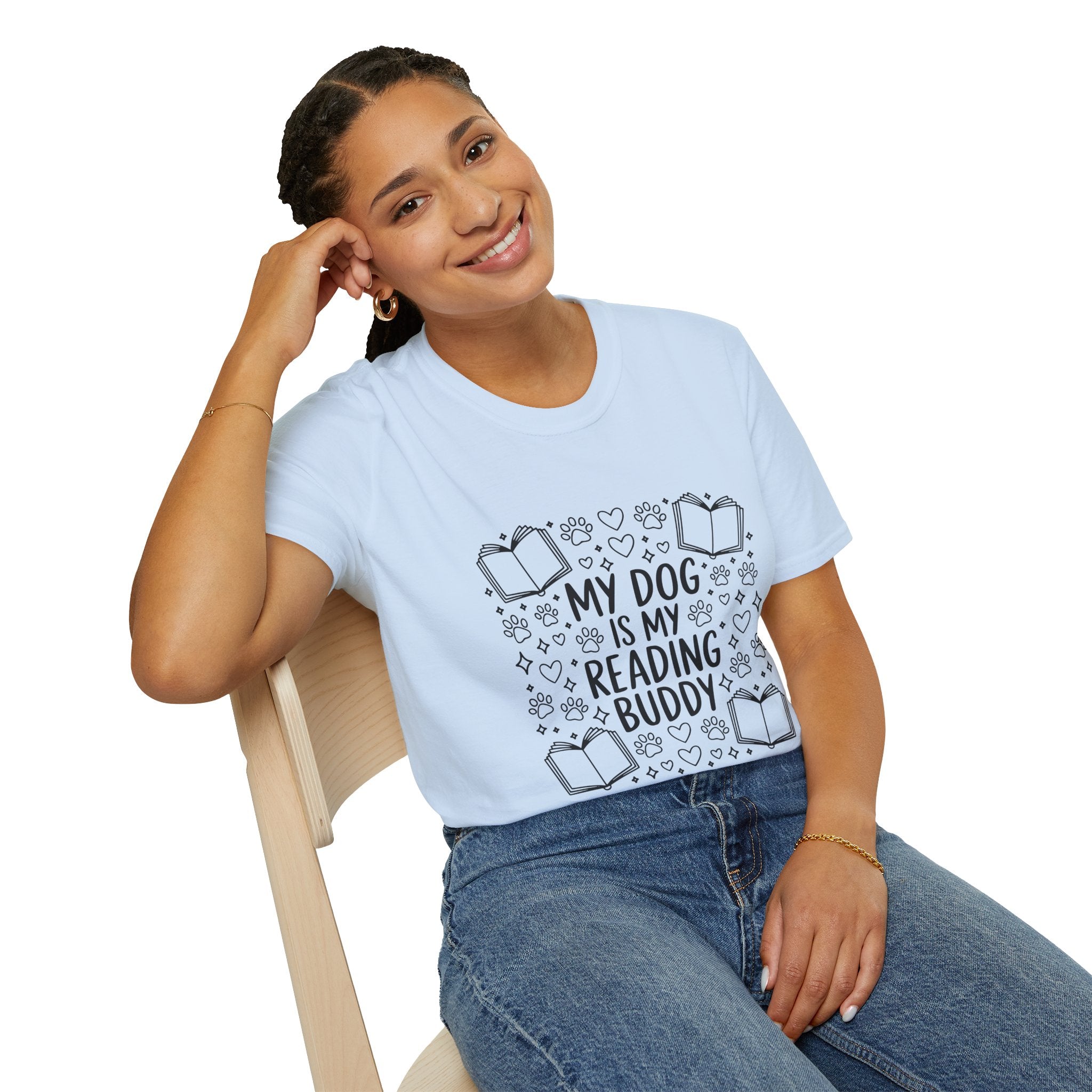 My Dog Is My Reading Buddy T-Shirt — Cute Book Lover & Dog Mom Tee