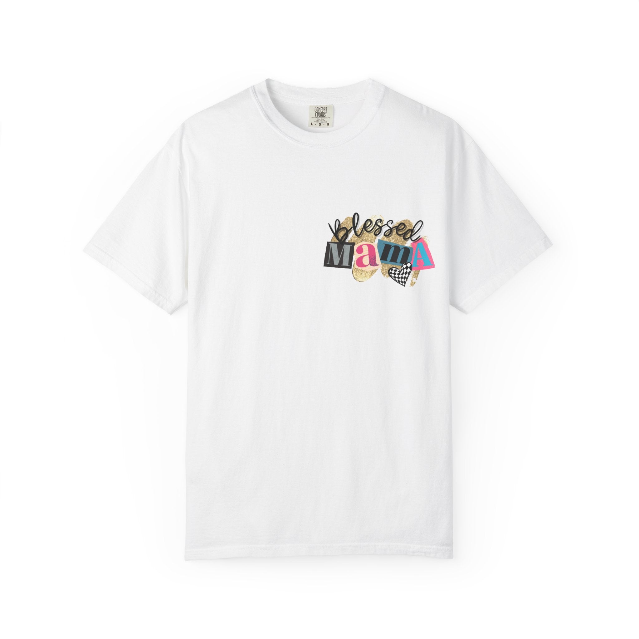 Mama Graphic T-Shirt — "Blessed Mama" Colorful Pop Art Floral Heart Tee