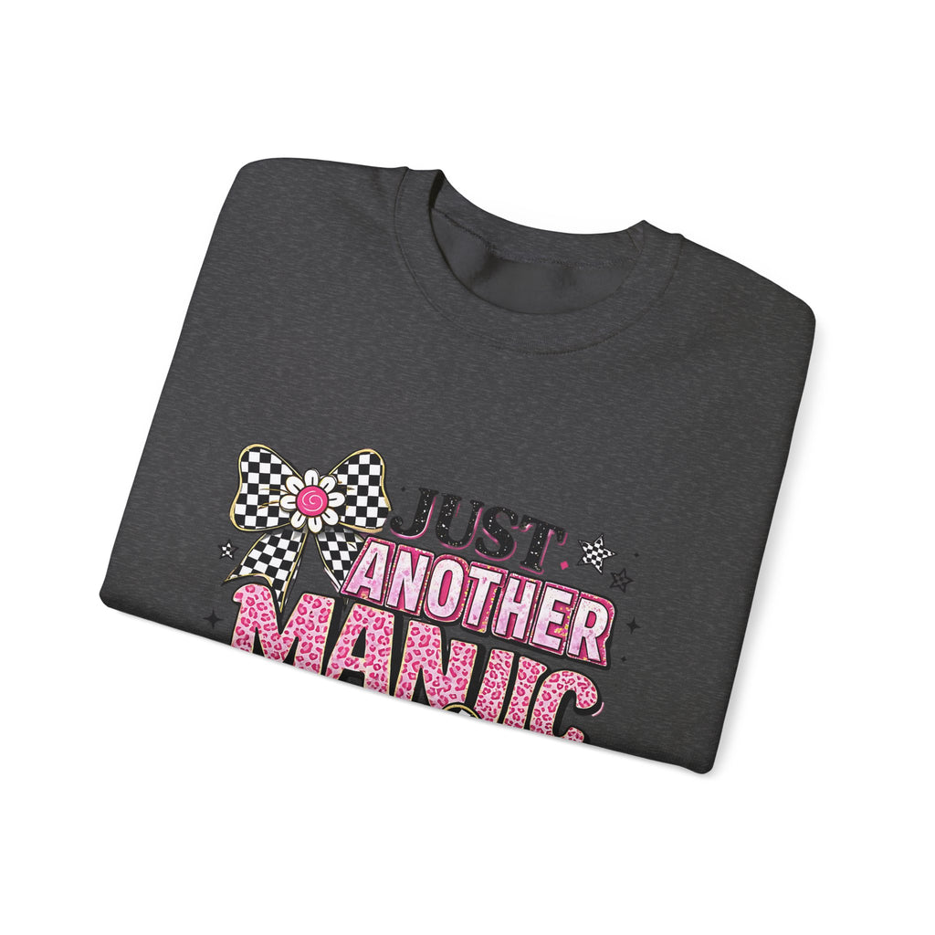 Mom Sweatshirt — "Just Another Manic Mom Day" Graphic Crewneck