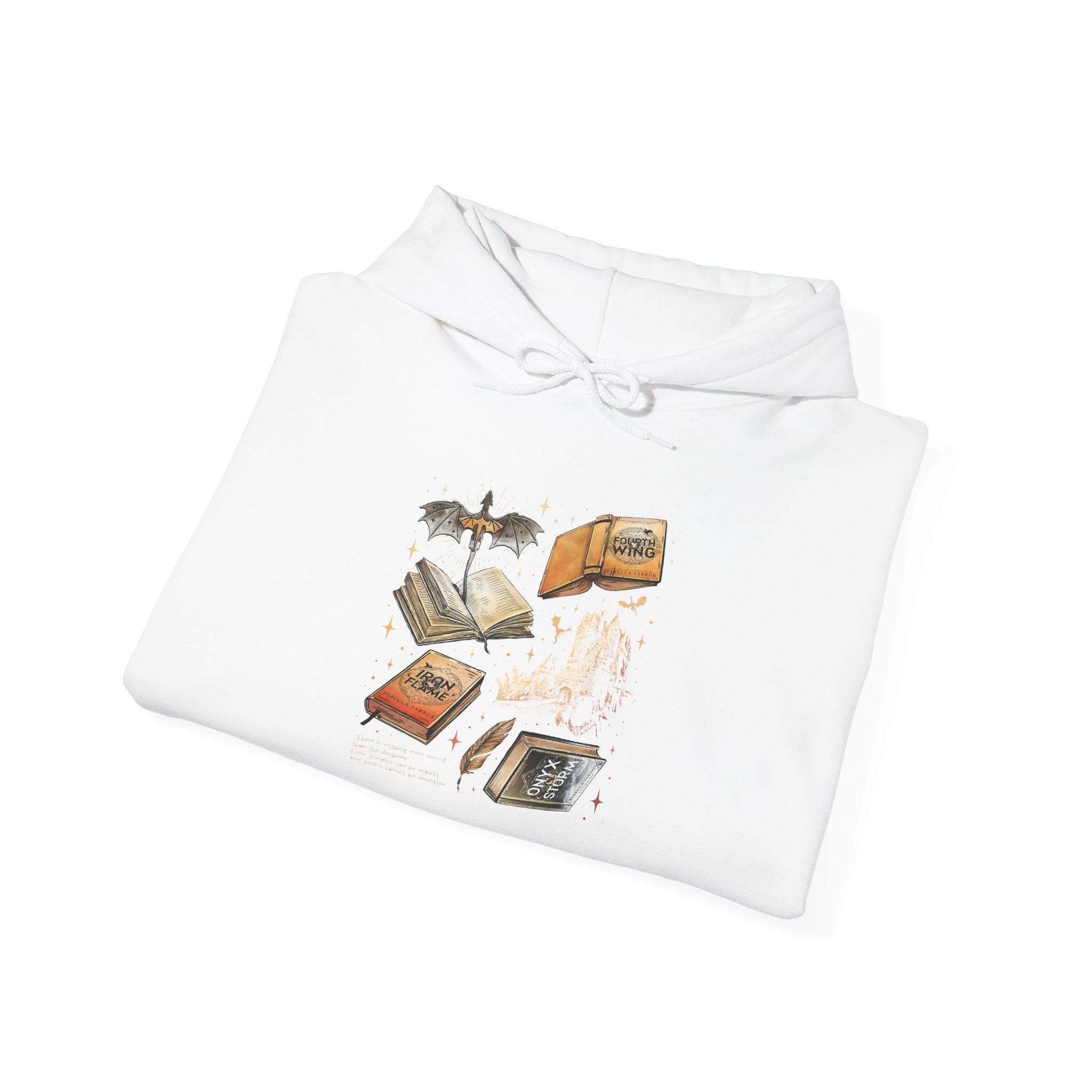 Bookish Bat Hoodie — Vintage Flying Books Graphic Pullover
