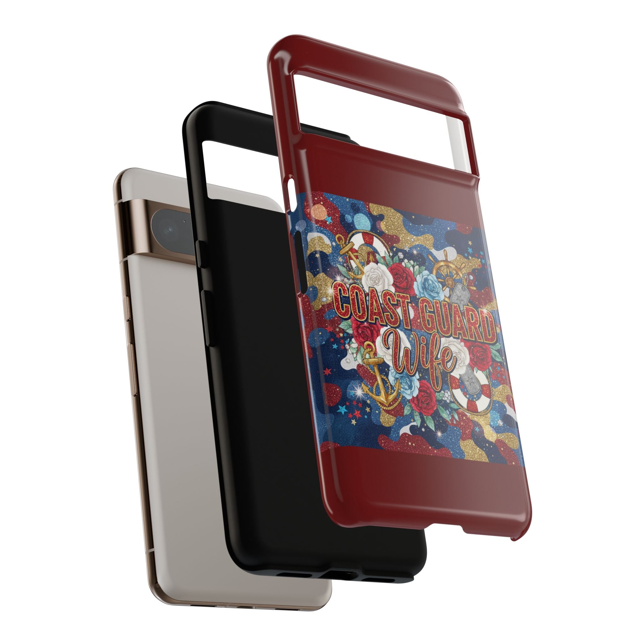 Coast Guard Wife Tough Phone Case — Patriotic Anchor & Lifebuoy Design