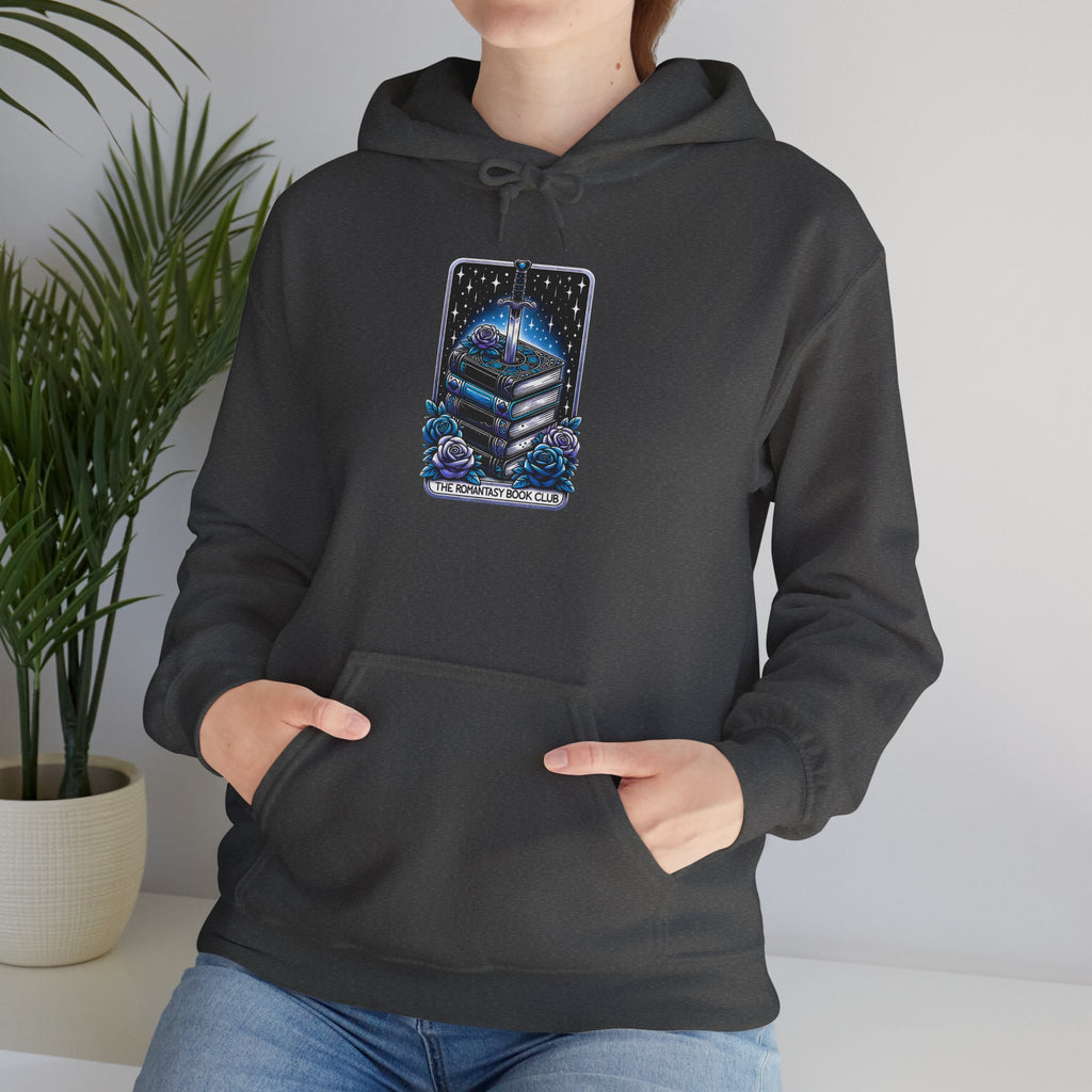 Celestial Books Hoodie — 'Read Between the Stars' Night Sky Book Lover Sweatshirt
