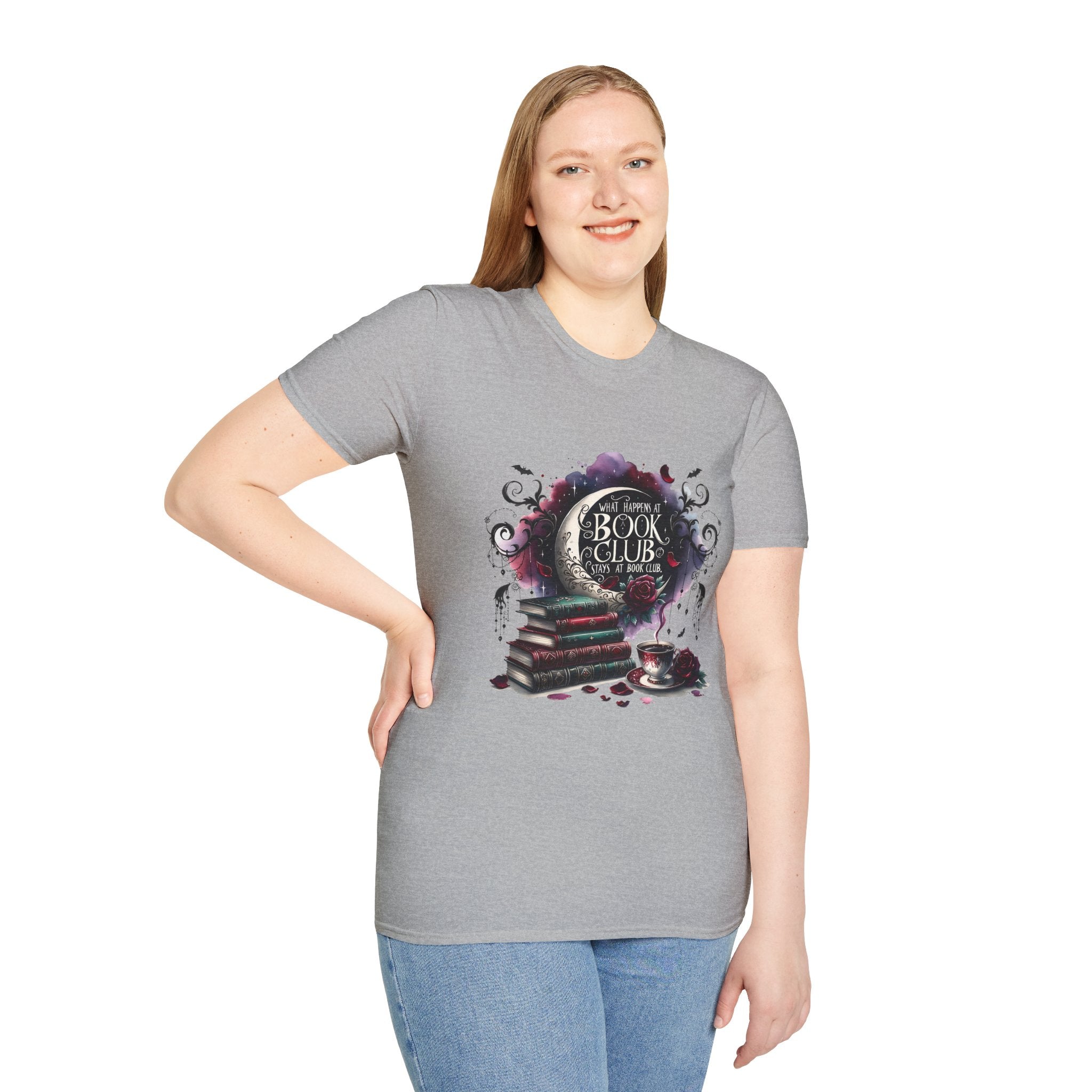 Book Club T-Shirt — Cozy Stack of Books & Tea Graphic