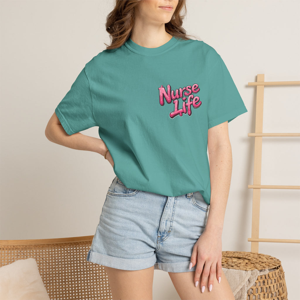 Nurse Life T-Shirt — Cute Female Nurse Watercolor Graphic Tee
