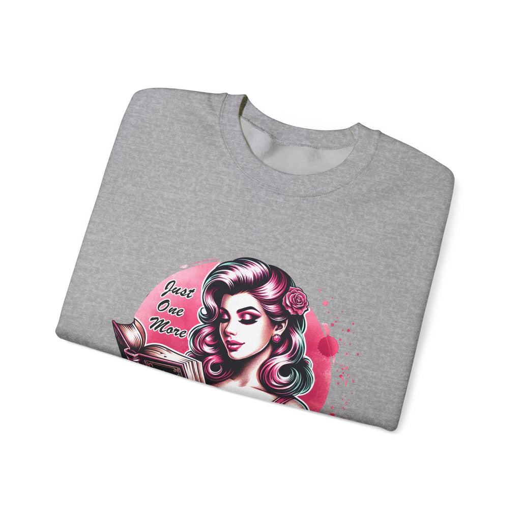 Chapter Reading Sweatshirt – Retro Pinup 'Just One More Chapter' Cozy Crewneck