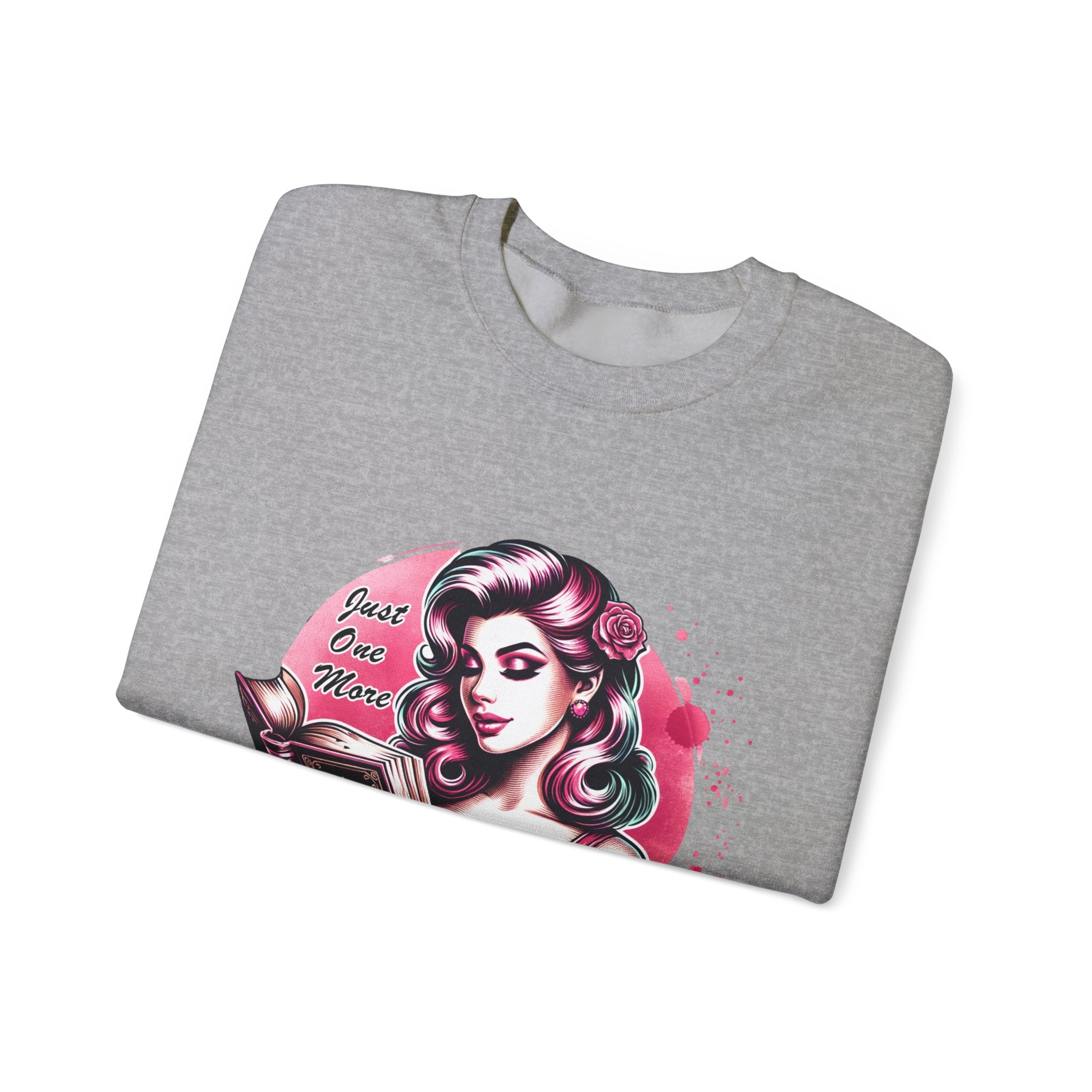 Chapter Reading Sweatshirt – Retro Pinup 'Just One More Chapter' Cozy Crewneck