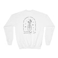 Youth Crewneck Sweatshirt — "You Are Worthy" Floral Graphic Sweatshirt