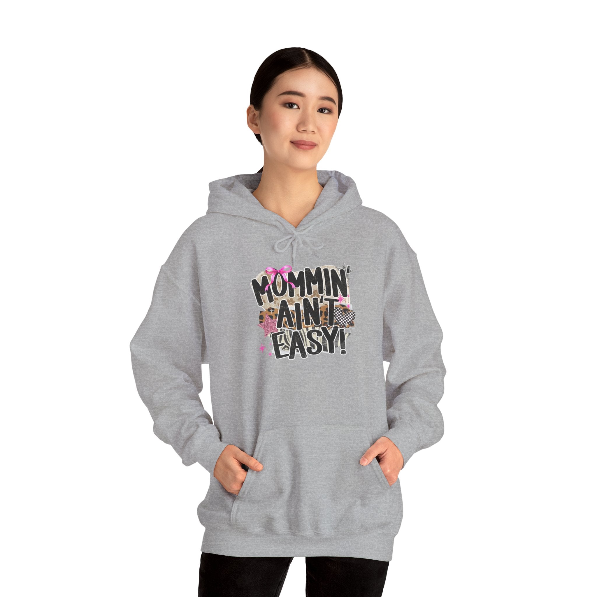 Mommin' Ain't Easy Hoodie — Funny Floral Mom Hooded Sweatshirt