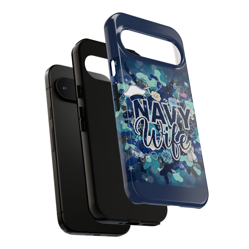 Navy Wife Tough Phone Case — Camouflage Military Tribute Protective Cover