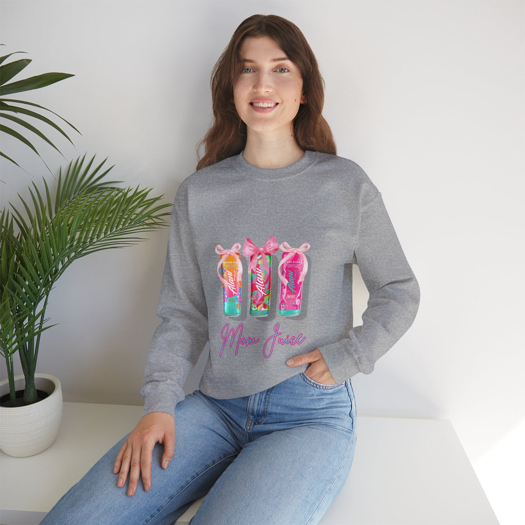 Mom Juice Sweatshirt – Cute Tropical Juice Cups Graphic Crewneck
