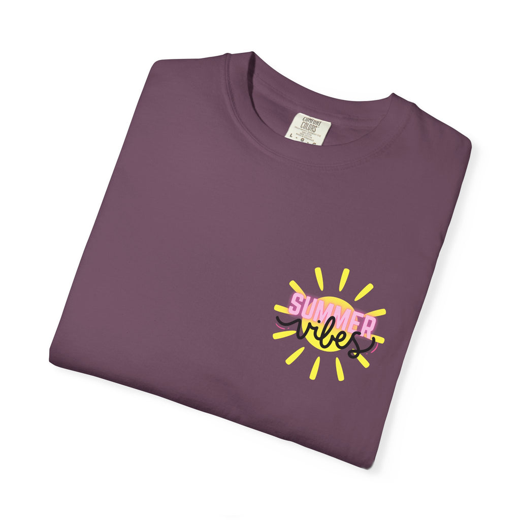 Summer Vibes T-Shirt — Pink Floatie & Checkered Graphic