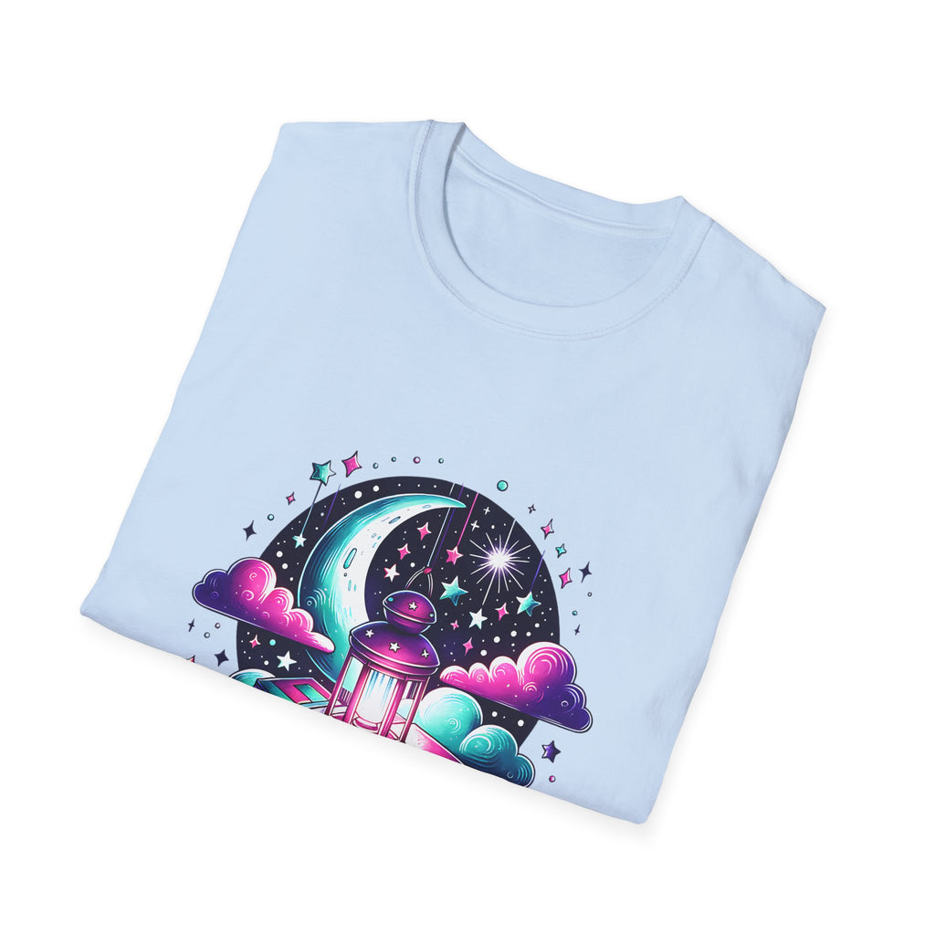 T-Shirt — Moonlit Books Lantern Design ("Let Your Dreams Guide")