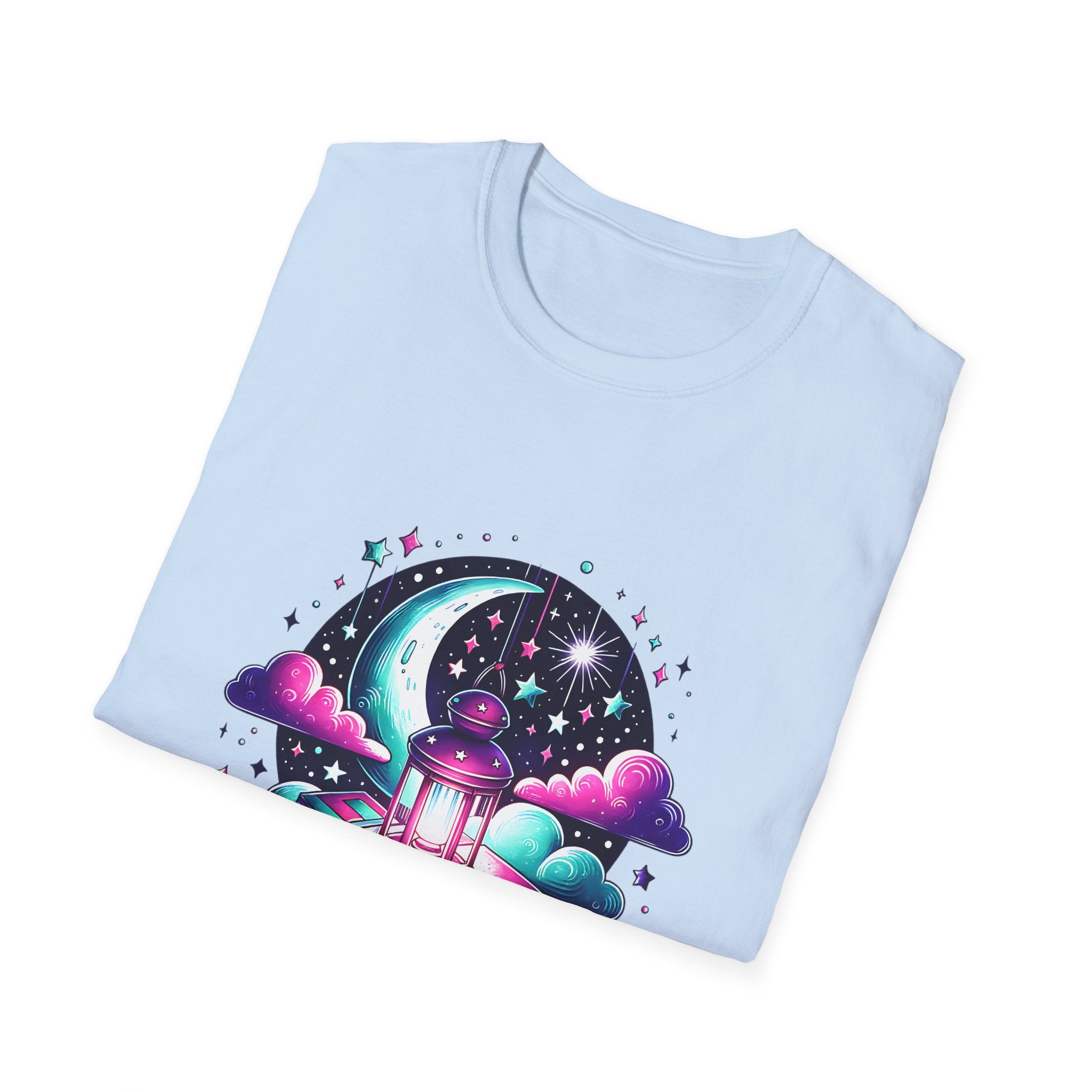 T-Shirt — Moonlit Books Lantern Design ("Let Your Dreams Guide")
