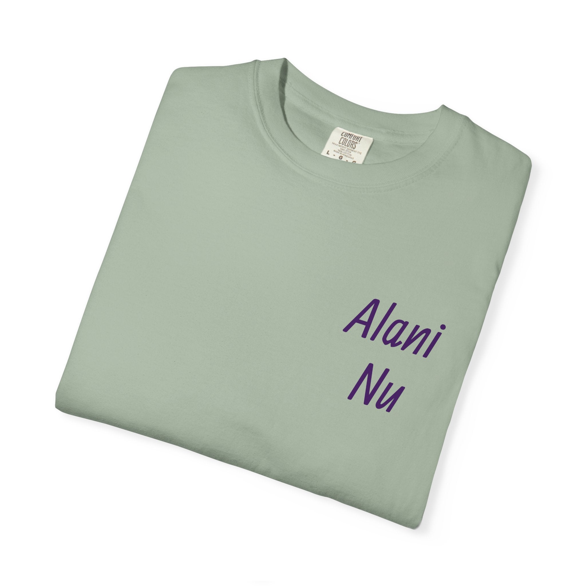 Graphic T-Shirt — 'Alani Nu' Collage Back Print, Retro Floral & Lip Art Tee