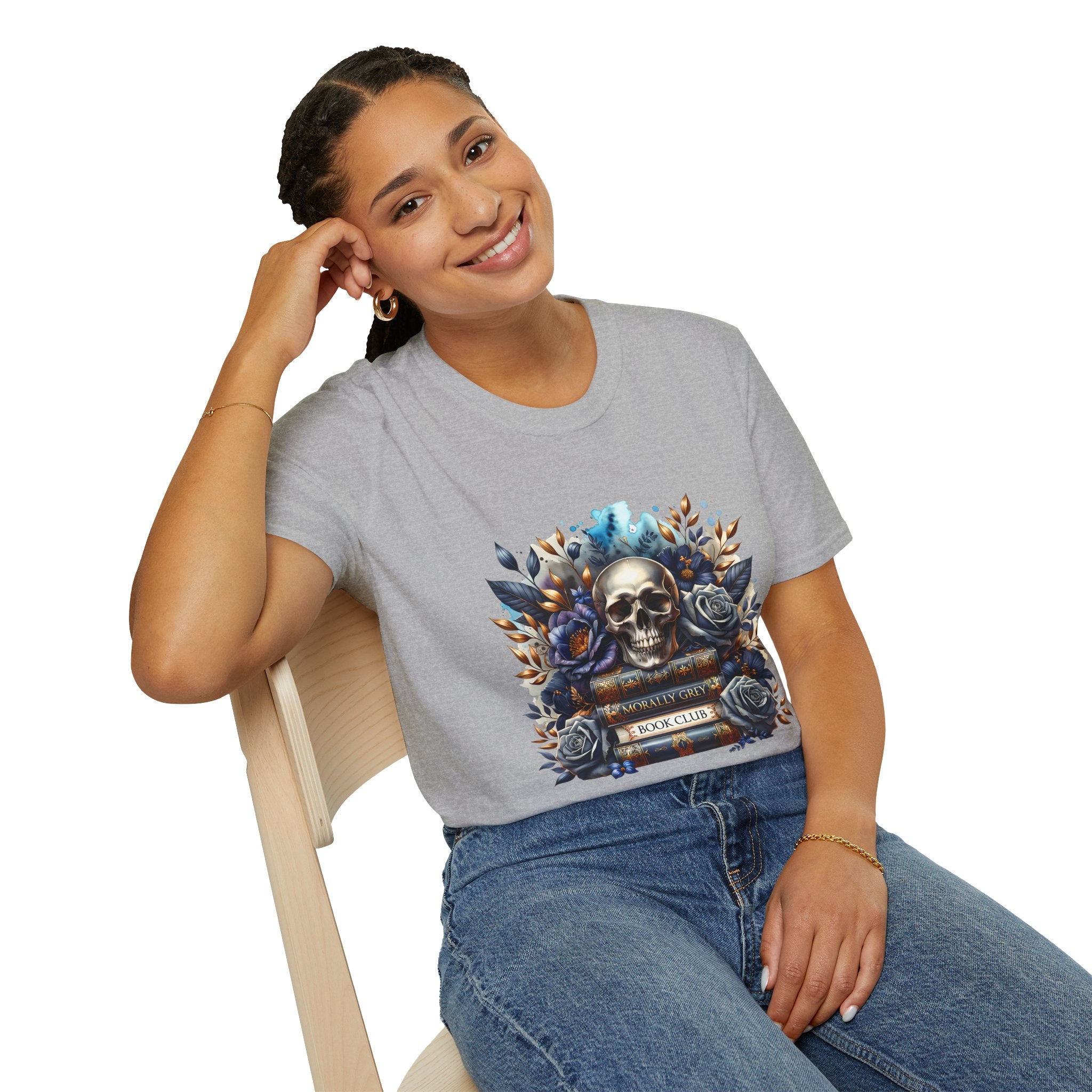Skull & Roses Book Club T-Shirt — Gothic Literary Graphic Tee