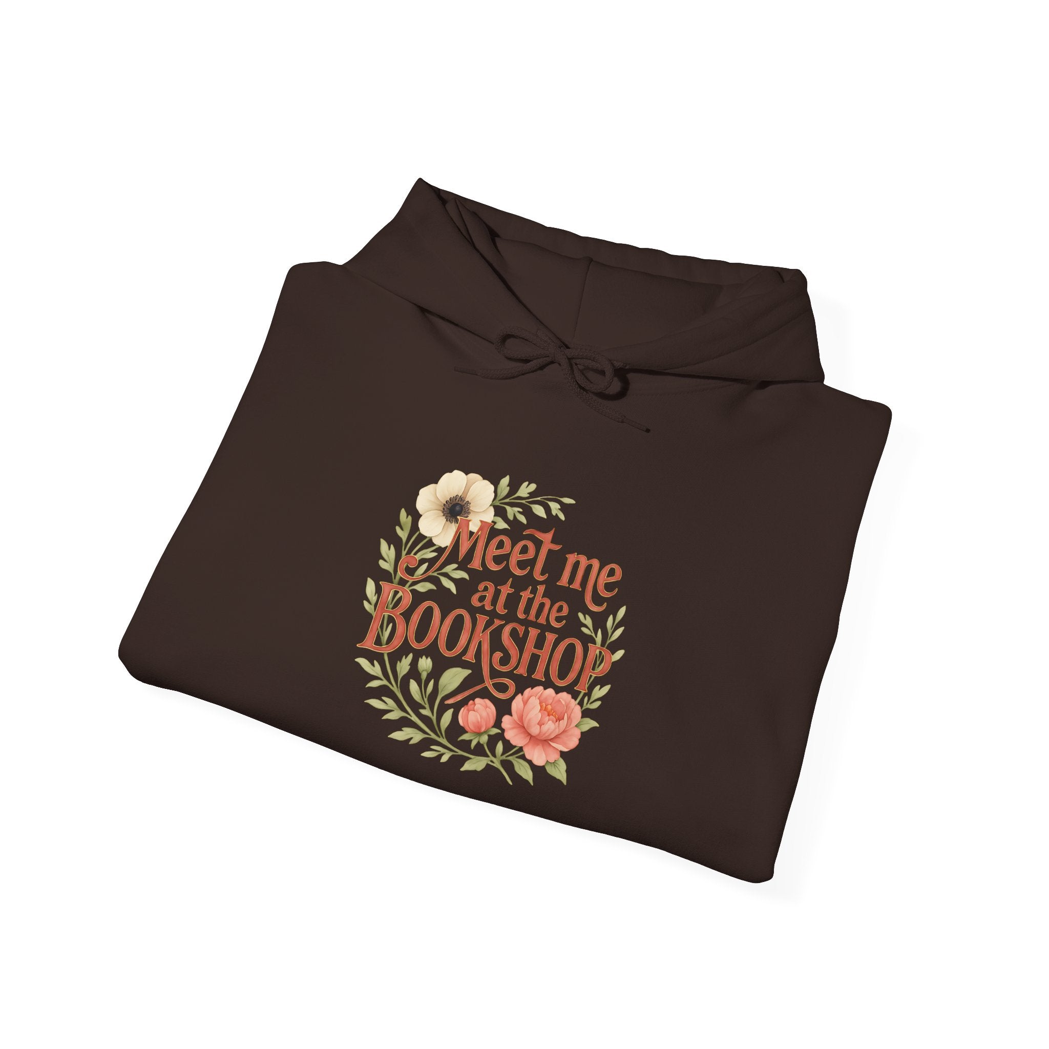 Bookshop Hoodie — "Meet Me at the Bookshop" Floral Reading Sweatshirt