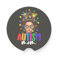 Autism Mom Soapstone Car Coaster — Puzzle Ribbon Support Travel Cup Holder Insert