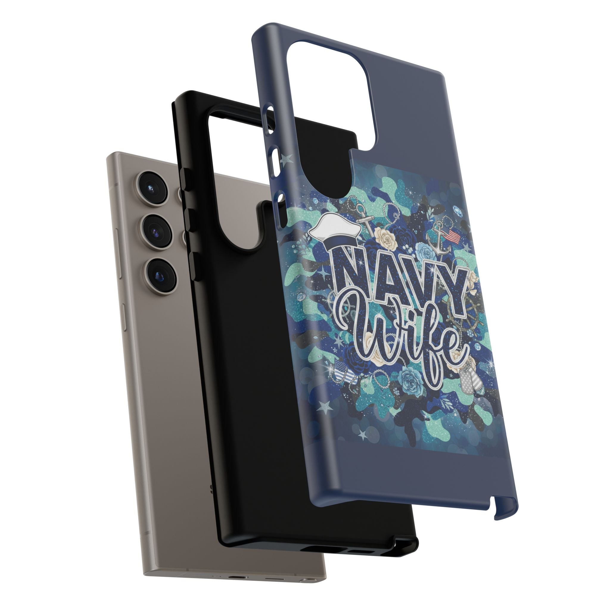 Navy Wife Tough Phone Case — Camouflage Military Tribute Protective Cover