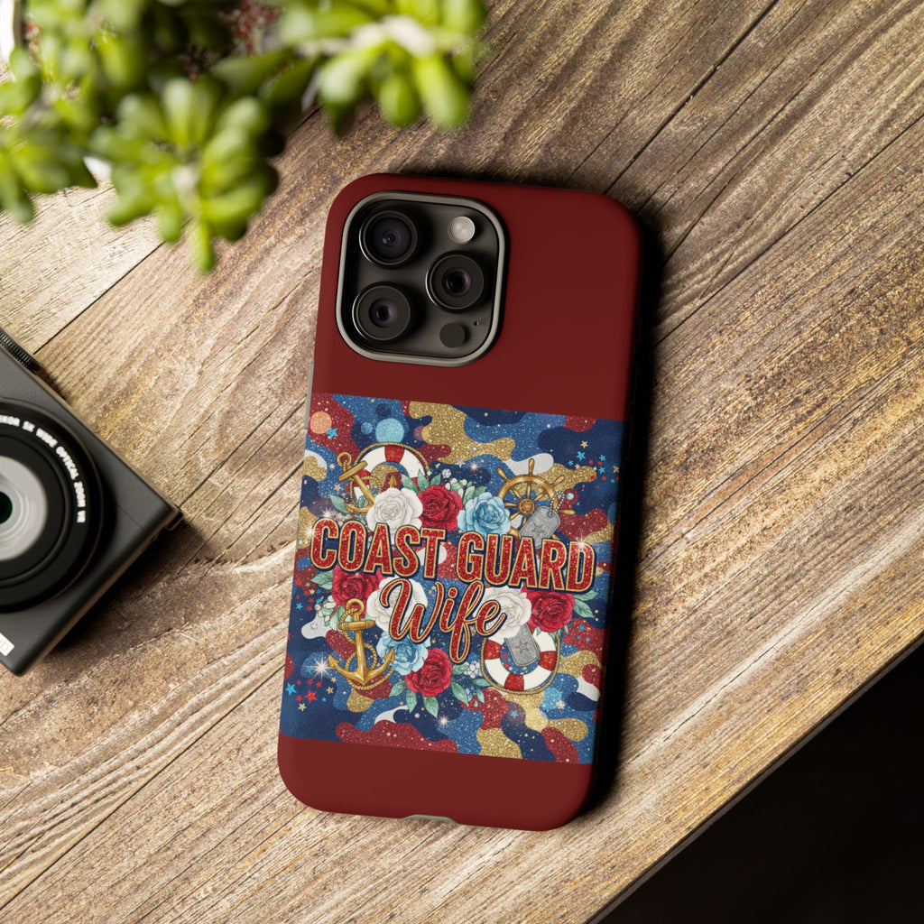 Coast Guard Wife Tough Phone Case — Patriotic Anchor & Lifebuoy Design