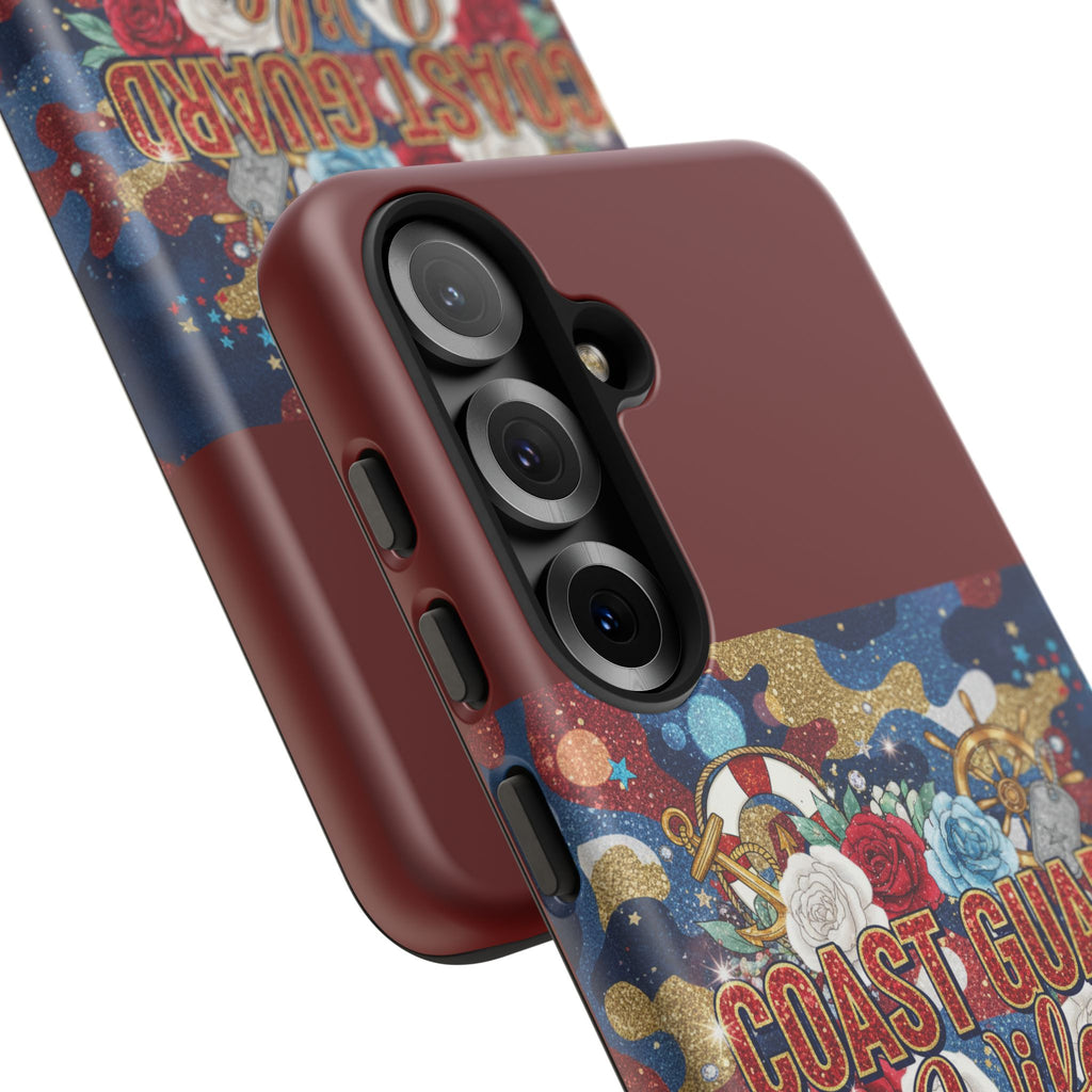 Coast Guard Wife Tough Phone Case — Patriotic Anchor & Lifebuoy Design