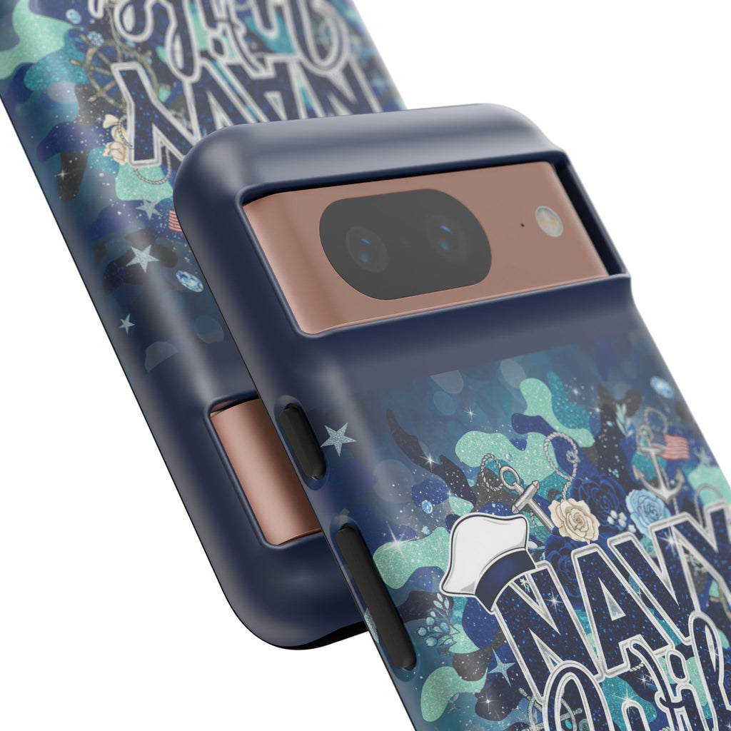 Navy Wife Tough Phone Case — Camouflage Military Tribute Protective Cover