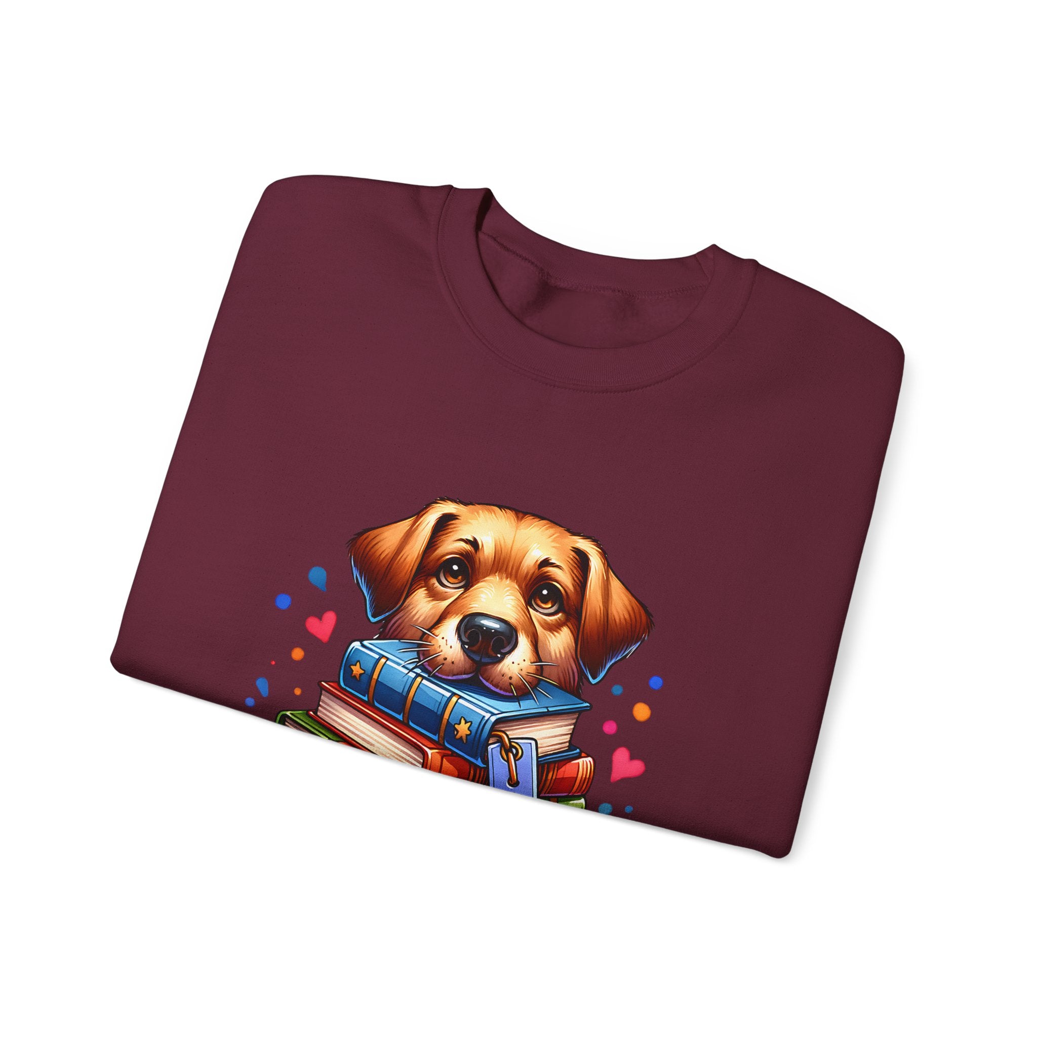 Dog Ate My Homework Sweatshirt — Cute Puppy & Books Back-to-School Crewneck